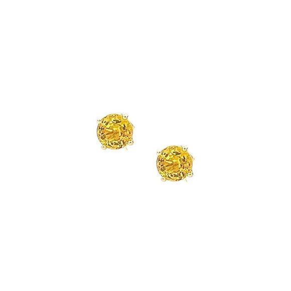 Natural Sapphire Stud Earrings 14k Yellow Gold 1.7 TCW Certified $1,490 121258 - Picture 3 of 15